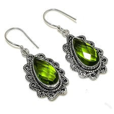 Pendiente de joyería de plata esterlina 925 hecho a mano de piedras...