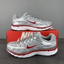 Nike P-6000 Metálico Plateado Gimnasio Rojo Reino Unido 13 Entrenadores CD6404-024