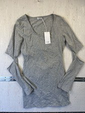 Vestido ajustado gris talla pequeña TOBI para mujer manga larga codos recortados espalda abierta