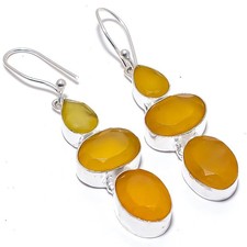 Pendiente de joyería de plata esterlina 925 hecho a mano con piedras preciosa...