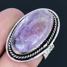 Anillo de joyería de plata esterlina 925 hecho a mano con piedras preciosas...