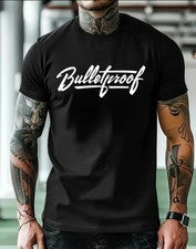 Camiseta a prueba de balas informal de moda para hombre elegante logotipo vibrante moda estilo suave