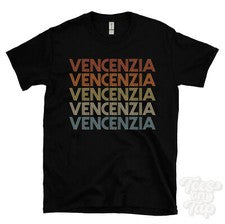 CAMISETA VENCENZIA ESTILO RETRO REPETIDO Hombre y Mujer Novedad Genial Nombre Regalo