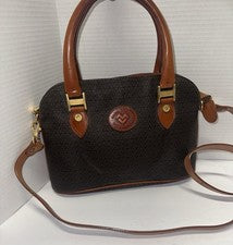 Bolso de Mano Mario Valentino Monograma Cuero Marrón De Colección Raro NUEVO SIN ETIQUETAS NUEVO
