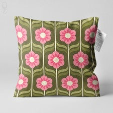 Funda Cojín Floral Retro - Boho Decoración Hogar - Estampado Doble Cara