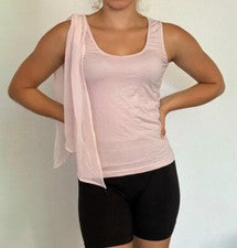 Sexy Miss Mujer Moda Top Asimétrico Faja Chifón Bufanda 36 38 40 42 Rosa