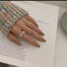 Anillos ajustables con lazo de plata de ley 925