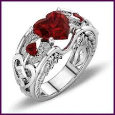 Anillo Clásico 5 Colores Auténtico Plata de Ley 925 Multicolor Amor Corazón Circón