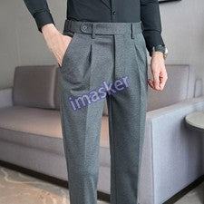 Pantalones de vestir formales para hombre Nápoles pantalones de negocios trabajo ajustados informales pantalones moda