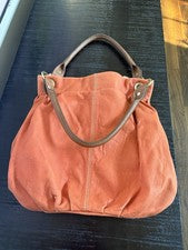 Bolso de Mano ColdWater Creek Cuero Naranja XLarge Para Mujer Estilo Hobo NUEVO