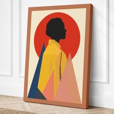 Impresión en lienzo geométrico de silueta en color arte de pared decoración del hogar listo para colgar