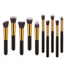 Set de 10 brochas de maquillaje cosméticas base rubor cejas en polvo PRO Beauty