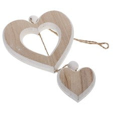 Delicado colgante de corazón de madera para decoración de interiores del hogar