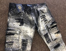 DAMATI JEANS NEGROS DESGASTADOS RASGAR EXCLUSIVOS MODA DE LUJO PARA HOMBRE TALLA 42x32