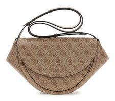 Bolso de hombro GUESS Coleen Logo Convertible Xbody Bag Latte Logo nuevo
