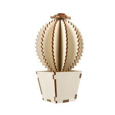 1 Juego Hágalo Usted Mismo Madera Hueco Conjunto Cactus Adorno Hogar Mesa Decoración
