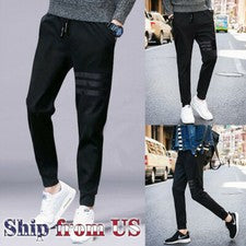 Pantalones deportivos ajustados elásticos de moda para hombre Pantalones informales de entrenamiento