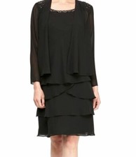Vestido para mujer $210 Slny Fashions negro sin mangas ajustado y acampanado talla 12 *sin chaqueta*