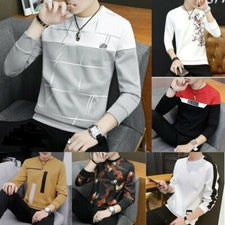 Camisa De Manga Larga Moda Casual Primavera Otoño Camiseta Estampada Para Hombre