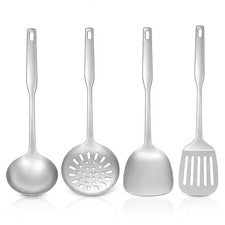 Juego de utensilios de cocina Onader 34,7*11,7 cm, 32*9,7 cm, 34*9,8 cm, 35,5*8 cm, plateado