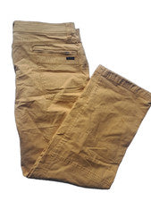 Pantalones rectos prAna estilo chino amarillo mostaza talla 38 x 31 nuevos sin etiquetas