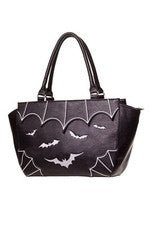 Bolso de mano BANNED Apparel para mujer gótico punk rockabilly bordado murciélagos blancos