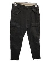 Pantalones largos de pana negros de corte relajado Mode of One para hombre talla 32 Nuevo con etiquetas