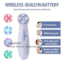 Máquina facial 3 en 1 inalámbrica fotón terapia led estiramiento facial piel estiramiento R-F