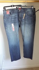 Pantalones de mezclilla Foundry Young para hombre 52x30 calce atlético pierna cónica flexible lavado oscuro nuevos con e