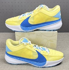 Hombres Talla 13 - Nike Zoom Freak 5 Amarillo Azul Zapatos de Baloncesto DX4985 700