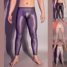 De moda para leggings ultrafinos pantalones largos transparentes para hombre