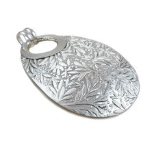 Colgante grande de plata de ley 925 con diseño floral con sello para mujer