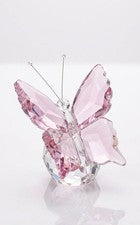 Pequeño cristal rosa aspecto mariposa lindo decoración del hogar elegante adorno