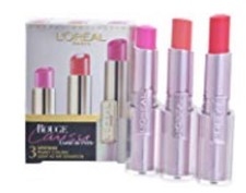 Lápiz labial L'Oreal Rouge Caresse, colores nacarados - Pack de 3 lápices labiales