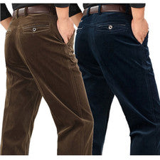 2023 Nuevos Pantalones de Pana Sueltos para Hombres Jogger Otoño/Invierno Color Sólido Moda Pantalones