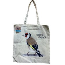 Nuevo Bolso de Hombro Impreso a Mano Pájaro Jilguero Europeo Arte Original Lona