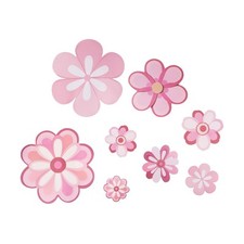 Encantadoras pegatinas de pared florales rosas de 8 piezas perfectas para el diseño de interiores del hogar