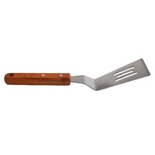 Juego de 3 espátulas de acero inoxidable con mango de madera para uso en cocina