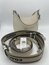 Bolso Bandolera Coach Unisex Hobo en Cuero Granulado CJ842 NUEVO CON ETIQUETAS - Tiza
