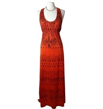 Maxi L naranja rojizo Y2K festivo elegante ropa de resort de colección Celle para mujer sin mangas