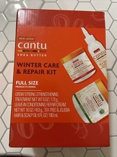 3 artículos de tamaño completo: kit de reparación de invierno de manteca de karité Cantu tratamiento aceite de té