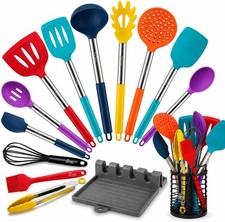 Juego de utensilios de cocina de silicona HOTEC 14 PIEZAS resistentes al calor sin BPA