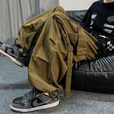 Para Hombres Informal Suelto Piernas Anchas Mono Pantalones Calles Suelto Pantalones Carga Hip Hop