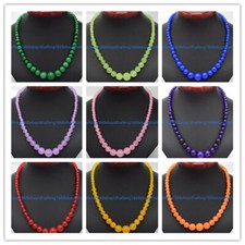 Hermoso collar de perlas de torre de piedras preciosas redondas multicolor natural de 6-14 mm 45 cm