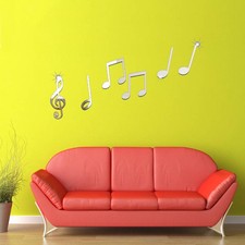 Paquete de 4 pegatinas de pared duraderas para superficie de espejo plateado acrílico decoración del hogar