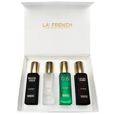 La French Classic Perfume Juego de 4 x 20 ml para Hombre - Oud, Oro Blanco, Oro Negro, 0.6