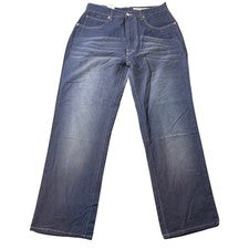 Jeans holgados vintage AZZURRE DENIM para hombre azul marino pierna recta 34 estilo 252102
