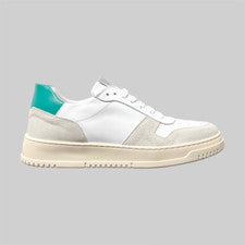 Sneakers Scarpe ML Uomo Pelle Camoscio Bianco Verde Made in Italy