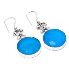 Pendiente de joyería de plata esterlina 925 hecho a mano con piedras preciosa...