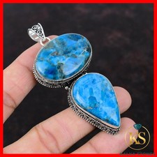 Bisel de apatita de neón natural ovalado esposa colgante vintage joyería plata de ley 925